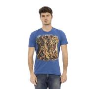 Trussardi Blå Frontprint T-shirt Casual Elegans Blue, Herr