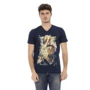 Trussardi Stiligt Blått V-ringat T-shirt Blue, Herr