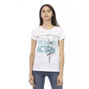 Trussardi Elegant vitt tryckt T-shirt: Sommarens måste White, Dam