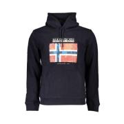 Napapijri Blå Fleece Hoodie Värme Stil Blue, Herr