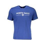 North Sails Tryck Logo Rund Hals T-shirt Blue, Herr