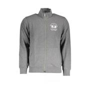 La Martina Elegant Zip-Up Sweater Gray, Herr