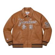 Supreme Begränsad upplaga läder varsity jacka brun Brown, Herr