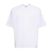 Jacquemus Vit Typo T-shirt med Logo White, Herr