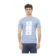 Baldinini Trend T-shirt med Logomönster Blue, Herr