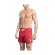 Bikkembergs Röda badshorts med dynamiskt fronttryck Red, Herr