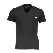 Guess Svart Bomull T-Shirt, Klassisk Passform Black, Herr