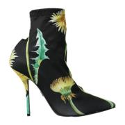 Dolce & Gabbana Blommig Stretch Ankelboots Multicolor, Dam