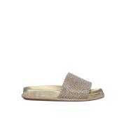 ALMA EN PENA Glittrande Rem Sandal Yellow, Dam