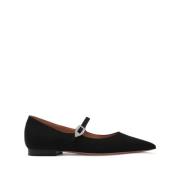 Malone Souliers Svart Kristall Spänne Ballerina Flats Black, Dam