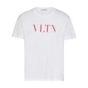 Valentino Garavani Vit Vltn T-shirt med röd tryck White, Herr