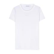 Calvin Klein Vit T-shirt med präglat logotyp White, Dam