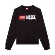 Diesel Svart Tröja Box Logo Print Black, Herr