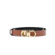 Salvatore Ferragamo Brun läder Gancini bälte Brown, Dam