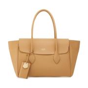 Salvatore Ferragamo Logo Toteväska i Beige Beige, Dam