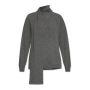 Etro Tröja med dekorativt halsduk Gray, Dam