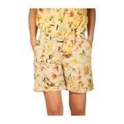 Mason's Blommigt Mönster Curvy Bermuda Shorts Yellow, Dam