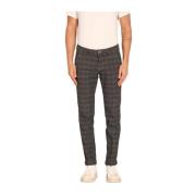 Mason's Slim Fit Glen Check Chino Byxor Gray, Herr