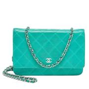 Chanel Vintage Pre-owned Laeder chanel-vskor Green, Dam