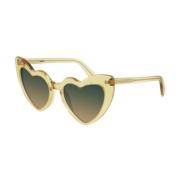 Saint Laurent New Wave LouLou Heart Solglasögon Grön Yellow, Dam