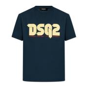 Dsquared2 Tryckt T-shirt Blue, Herr