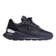 Benjamin Berner Svart Python Runner Stiliga Sneakers Black, Herr