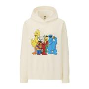 Kaws Sesame Street Grupp Hoodie Naturlig Beige, Herr