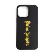 Palm Angels Svart Guld Brännande Logo iPhone 15 Pro Max Fodral Black, ...