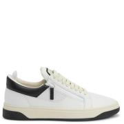 Giuseppe Zanotti Vita Lädersneakers med Dubbel Dragkedja White, Herr