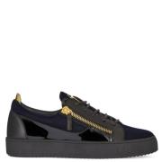 Giuseppe Zanotti Sammet Sneakers med Guld Signatur Detalj Black, Herr