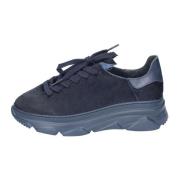 Stokton Kvinnors Sneakers i Kalvskinn Blue, Dam