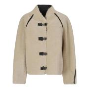 LOW Classic Shearling Coat med knappstängning Beige, Dam