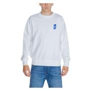 Replay Vit Långärmad Rund Hals Sweatshirt White, Herr