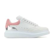 Alexander McQueen Vita Lädersneakers Rosa Mockahäl White, Dam