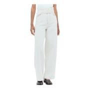 Ganni Denim Paperbag Jeans med Bälte White, Dam