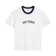 Ami Paris Ekologisk Bomull Logo T-shirt White, Herr