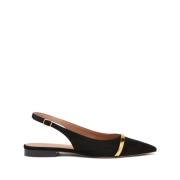 Malone Souliers Svarta platta skor Elegant stil Black, Dam