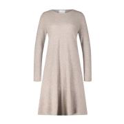 Allude Kashmir Stickad Klänning Beige, Dam