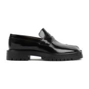 Maison Margiela Svart Läder Tabi Loafer Skor Black, Herr