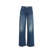 Mother Blå Baggy Jeans Aw24 Blue, Dam