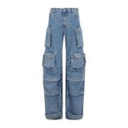 The Attico Blå Jeans med Unik Design Blue, Dam