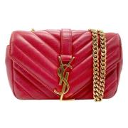 Yves Saint Laurent Vintage Pre-owned Laeder axelremsvskor Red, Dam