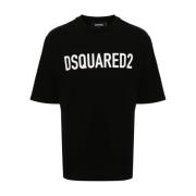 Dsquared2 Svart Logo Print T-shirt Black, Herr