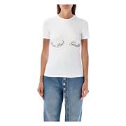 Jean Paul Gaultier Ikonisk JPG Signature T-shirt Vit Svart White, Dam