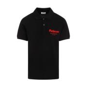 Alexander McQueen Svart Graffiti Polo Skjorta Black, Herr