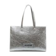 Love Moschino Silver Shopper Väska Gray, Dam