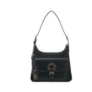 Love Moschino Svart Axelväska Stiligt Logospänne Black, Dam