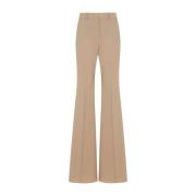 Sportmax Elegant Nude Wool Trousers Beige, Dam