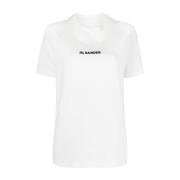 Jil Sander Logo Print Crew Neck T-shirts White, Dam