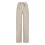 Max Mara Corduroy Wide Leg Trousers Beige, Dam